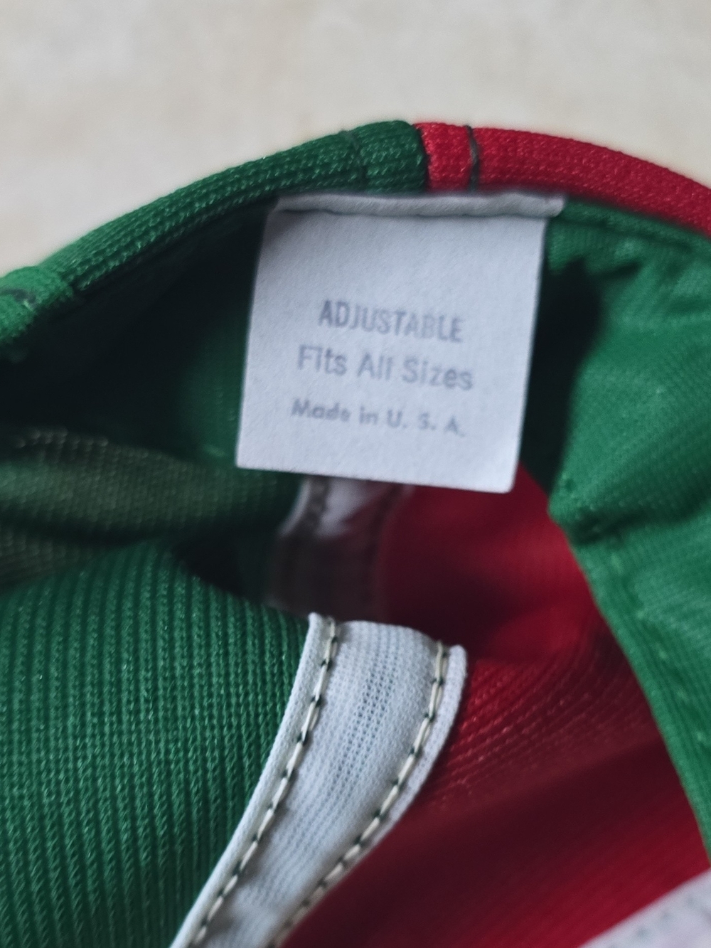 Adjustable Kids Hat - Green and Red